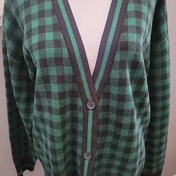 Marled Preppy Soft Cardigan Classic Plaid Schoolgirl Academia Size XL - Picture 2 of 6